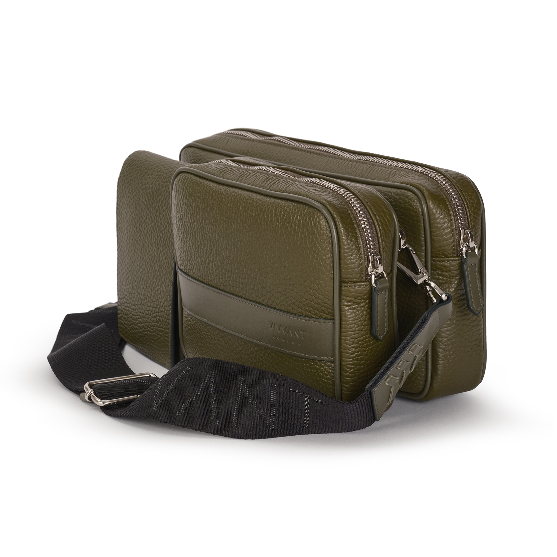 Gemini Military Green Leather Sling Bag