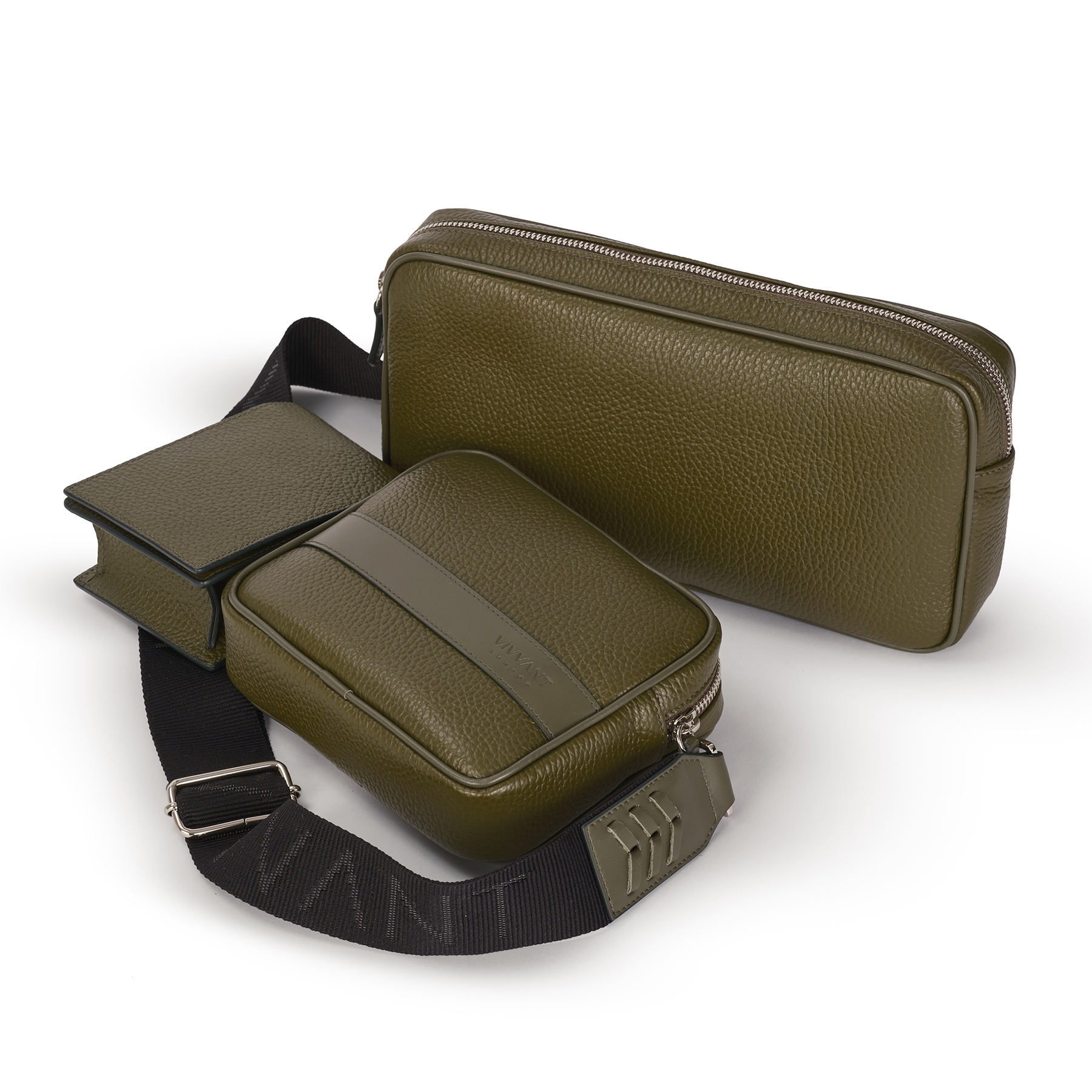 Gemini Military Green Leather Sling Bag